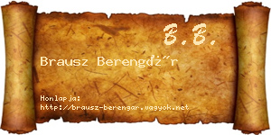 Brausz Berengár névjegykártya
